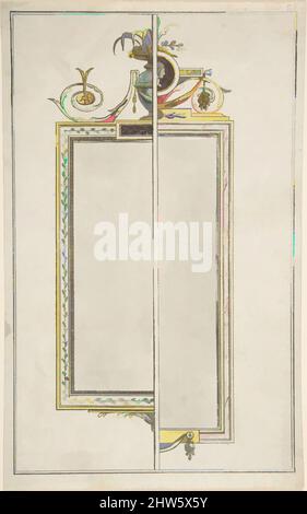 Art Inspired by Design for a Mirror, Mid-18.–early 19. Century, James Wyatt (British, Weeford, Stafforshire 1746–1813 near Marlborough, Wiltshire, Classic Works Modernity Modernised by Artotop with a Splash of Modernity. Formen, Farbe und Wert, auffällige visuelle Wirkung auf Kunst. Emotionen durch Freiheit von Kunstwerken auf zeitgemäße Weise. Eine zeitlose Botschaft, die eine wild kreative neue Richtung verfolgt. Künstler, die sich dem digitalen Medium zuwenden und die Artotop NFT erschaffen Stockfoto