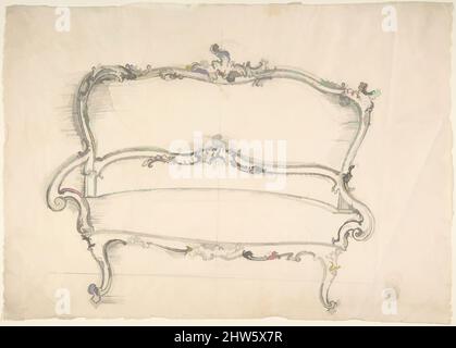 Art inspired by Design for a Sofa, 18. Century, Graphite, Blatt: 8 1/2 x 12 Zoll (21,6 x 30,5 cm), Zeichnungen, Anonym, deutsch, 18. Jahrhundert, Klassische Werke, die von Artotop mit einem Hauch von Moderne modernisiert wurden. Formen, Farbe und Wert, auffällige visuelle Wirkung auf Kunst. Emotionen durch Freiheit von Kunstwerken auf zeitgemäße Weise. Eine zeitlose Botschaft, die eine wild kreative neue Richtung verfolgt. Künstler, die sich dem digitalen Medium zuwenden und die Artotop NFT erschaffen Stockfoto