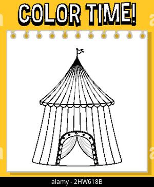 Arbeitsblätter Vorlage mit Farbdauer! Textdarstellung Stock Vektor