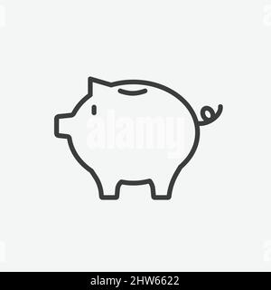 Piggy Bank Flat Vector-Symbol Stock Vektor