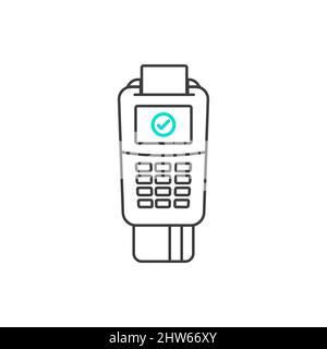 Symbol für Kartenzahlungsterminal TPV-Gliederungs-Design Stock Vektor