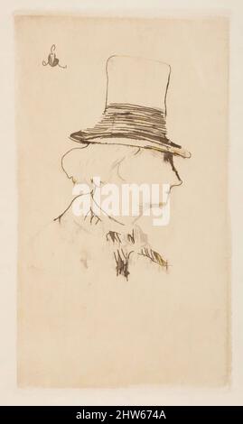 Art inspired by Portrait of Charles Baudelaire, in profile, 1862, Radierung auf gelegtem Papier, teller: 5 1/4 x 3 in. (13,3 x 7,6 cm), Drucke, Édouard Manet (Französisch, Paris 1832–1883 Paris, Klassische Werke, die von Artotop mit einem Schuss Moderne modernisiert wurden. Formen, Farbe und Wert, auffällige visuelle Wirkung auf Kunst. Emotionen durch Freiheit von Kunstwerken auf zeitgemäße Weise. Eine zeitlose Botschaft, die eine wild kreative neue Richtung verfolgt. Künstler, die sich dem digitalen Medium zuwenden und die Artotop NFT erschaffen Stockfoto