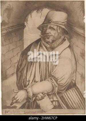 Art Inspired by Portrait of Jan Hus, Mid-16.–early 17. Century, Pen and Brown ink, Brown wash, incised for Transfer, sheet: 6 1/2 x 4 3/4 in. (16,5 x 12,1 cm), Zeichnungen, Christoffel van Sichem I (Niederländisch, 1546–1624, Klassische Werke, die von Artotop mit einem Schuss Moderne modernisiert wurden. Formen, Farbe und Wert, auffällige visuelle Wirkung auf Kunst. Emotionen durch Freiheit von Kunstwerken auf zeitgemäße Weise. Eine zeitlose Botschaft, die eine wild kreative neue Richtung verfolgt. Künstler, die sich dem digitalen Medium zuwenden und die Artotop NFT erschaffen Stockfoto