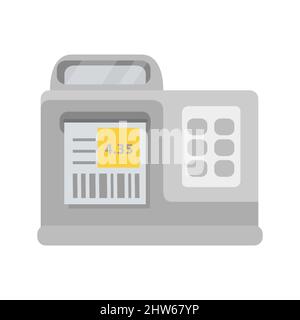 Etikettendrucker digital. Symbol für eine mobile Anwendung oder Website. Stock Vektor