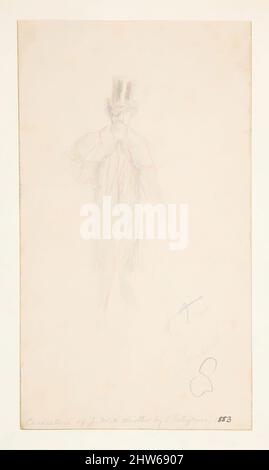 Art Inspired by Caricature of James McNeil Whistler, 1883, Graphite, Blatt: 6 x 3 3/8 Zoll (15,2 x 8,6 cm), Zeichnungen, Carlo Pellegrini (Italienisch, Capua 1839–1889 London, Klassische Werke, die von Artotop mit einem Schuss Moderne modernisiert wurden. Formen, Farbe und Wert, auffällige visuelle Wirkung auf Kunst. Emotionen durch Freiheit von Kunstwerken auf zeitgemäße Weise. Eine zeitlose Botschaft, die eine wild kreative neue Richtung verfolgt. Künstler, die sich dem digitalen Medium zuwenden und die Artotop NFT erschaffen Stockfoto