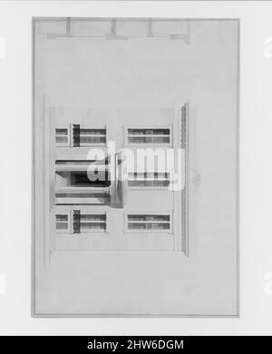 Art Inspired by House for William C. Rhinelander, No. 1 Fifth Avenue, New York (Front Elevation and partial section, project), 1836, Aquarell, Stift und schwarze Tinte über Graphit, Blatt: 17 9/16 x 25 11/16 Zoll (44,6 x 65,2 cm), Zeichnungen, Alexander Jackson Davis (Amerikaner, New York 1803–, Klassische Werke, die von Artotop mit einem Schuss Moderne modernisiert wurden. Formen, Farbe und Wert, auffällige visuelle Wirkung auf Kunst. Emotionen durch Freiheit von Kunstwerken auf zeitgemäße Weise. Eine zeitlose Botschaft, die eine wild kreative neue Richtung verfolgt. Künstler, die sich dem digitalen Medium zuwenden und die Artotop NFT erschaffen Stockfoto