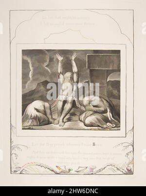 Kunst inspiriert von Hiobs Verzweiflung, aus Illustrationen des Buches Hiob, 1825–26, Gravur, Tafel: 8 9/16 x 6 9/16 Zoll (21,7 x 16,7 cm), Drucke, William Blake (British, London 1757–1827 London, Klassische Werke, die von Artotop mit einem Schuss Moderne modernisiert wurden. Formen, Farbe und Wert, auffällige visuelle Wirkung auf Kunst. Emotionen durch Freiheit von Kunstwerken auf zeitgemäße Weise. Eine zeitlose Botschaft, die eine wild kreative neue Richtung verfolgt. Künstler, die sich dem digitalen Medium zuwenden und die Artotop NFT erschaffen Stockfoto