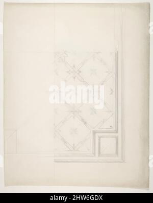 Kunst inspiriert durch partielles Design für die Dekoration einer Decke, 1830–97, Graphit auf Gewebe-Papier, insgesamt: 11 3/16 x 9 3/16 Zoll (28,4 x 23,4 cm), Zeichnungen, Jules-Edmond-Charles Lachaise (französisch, gestorben 1897), Eugène-Pierre Gourdet (französisch, Geboren in Paris, 1820, Classic Works modernisiert von Artotop mit einem Schuss Moderne. Formen, Farbe und Wert, auffällige visuelle Wirkung auf Kunst. Emotionen durch Freiheit von Kunstwerken auf zeitgemäße Weise. Eine zeitlose Botschaft, die eine wild kreative neue Richtung verfolgt. Künstler, die sich dem digitalen Medium zuwenden und die Artotop NFT erschaffen Stockfoto