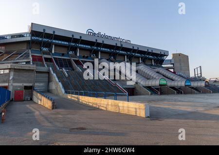 Mailand, Italien - märz 3 2022 - Außenansicht der Arena Mediolanum Forum in Assago Mailand Stockfoto