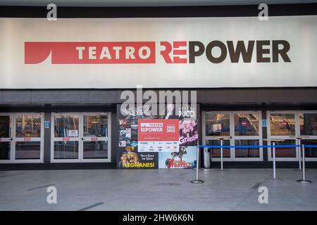 Mailand, Italien - märz 3 2022 - Außenansicht der Arena Repower Theater in Assago Mailand Stockfoto