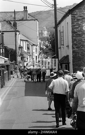 Allgemeine Szenen in Polperro, Cornwall. 13.. Juli 1967. Stockfoto