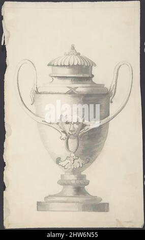 Kunst inspiriert von Design für eine Vase mit Lidded with Lion's Head Boss, 19. Century, Graphite, Anonymous, British, 19.. Jahrhundert, Klassisches Werk, modernisiert von Artotop mit einem Schuss Moderne. Formen, Farbe und Wert, auffällige visuelle Wirkung auf Kunst. Emotionen durch Freiheit von Kunstwerken auf zeitgemäße Weise. Eine zeitlose Botschaft, die eine wild kreative neue Richtung verfolgt. Künstler, die sich dem digitalen Medium zuwenden und die Artotop NFT erschaffen Stockfoto