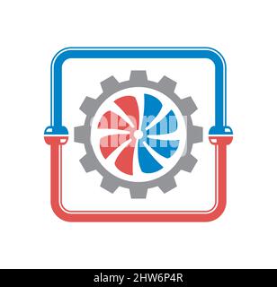 HLK Sanitär Kühlung und Heizung Logo Design Illustration Vektor eps Format , geeignet für Ihre Design-Bedürfnisse, Logo, Illustration, Animation, etc. Stock Vektor