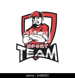 Sport-Team-Logo mit Manager Charakter Design Illustration Vektor eps-Format , geeignet für Ihre Design-Bedürfnisse, Logo, Illustration, Animation, etc. Stock Vektor