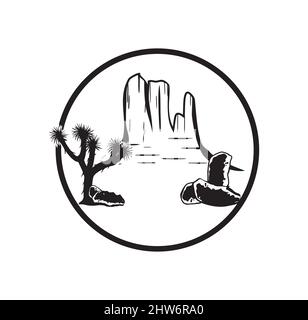 Desert joshua Baum und Berg Design Illustration Vektor eps Format , geeignet für Ihre Design-Bedürfnisse, Logo, Illustration, Animation, etc. Stock Vektor