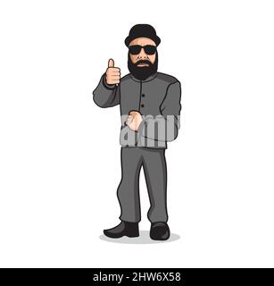 Oldman Cartoon Charakter Design Illustration Vektor eps Format , geeignet für Ihre Design-Bedürfnisse, Logo, Illustration, Animation, etc. Stock Vektor