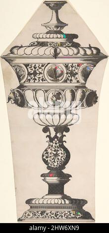 Art inspired by Covered Cup, 1800–1900, Stift und Tinte, 13-1/4 x 6-5/8 in, Zeichnungen, Anonym, Italienisch, 19. Jahrhundert, Klassische Werke, die von Artotop mit einem Hauch von Moderne modernisiert wurden. Formen, Farbe und Wert, auffällige visuelle Wirkung auf Kunst. Emotionen durch Freiheit von Kunstwerken auf zeitgemäße Weise. Eine zeitlose Botschaft, die eine wild kreative neue Richtung verfolgt. Künstler, die sich dem digitalen Medium zuwenden und die Artotop NFT erschaffen Stockfoto