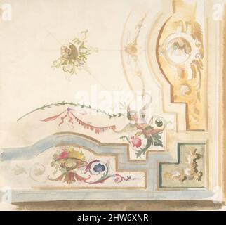 Art Inspired by Design for a Ceiling Decoration, 1800–1900, Aquarell, 8-1/2 x 9 in, Zeichnungen, Anonym, Italienisch, 19. Jahrhundert, Klassische Werke, die von Artotop mit einem Hauch von Moderne modernisiert wurden. Formen, Farbe und Wert, auffällige visuelle Wirkung auf Kunst. Emotionen durch Freiheit von Kunstwerken auf zeitgemäße Weise. Eine zeitlose Botschaft, die eine wild kreative neue Richtung verfolgt. Künstler, die sich dem digitalen Medium zuwenden und die Artotop NFT erschaffen Stockfoto