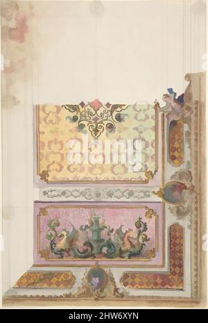 Kunst inspiriert von Design for a Painted Ceiling, 1800–1900, Aquarell, Zeichnungen, Anonym, Italienisch, 19. Jahrhundert, Klassische Werke, die von Artotop mit einem Schuss Moderne modernisiert wurden. Formen, Farbe und Wert, auffällige visuelle Wirkung auf Kunst. Emotionen durch Freiheit von Kunstwerken auf zeitgemäße Weise. Eine zeitlose Botschaft, die eine wild kreative neue Richtung verfolgt. Künstler, die sich dem digitalen Medium zuwenden und die Artotop NFT erschaffen Stockfoto