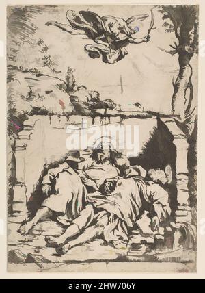 Kunst, inspiriert vom Tod von St. Peter und St. Paul (Saint Pierre et Saint Paul dans le tombeau), 17.. Jahrhundert, Radierung, Blatt: 7 15/16 x 5 11/16 Zoll (20,1 x 14,4 cm), Drucke, Claude Vignon (Französisch, Tours 1593–1670 Paris, Klassische Werke, die von Artotop mit einem Schuss Moderne modernisiert wurden. Formen, Farbe und Wert, auffällige visuelle Wirkung auf Kunst. Emotionen durch Freiheit von Kunstwerken auf zeitgemäße Weise. Eine zeitlose Botschaft, die eine wild kreative neue Richtung verfolgt. Künstler, die sich dem digitalen Medium zuwenden und die Artotop NFT erschaffen Stockfoto