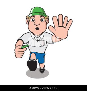 Schiedsrichter Cartoon Charakter Design Illustration Vektor eps Format , geeignet für Ihre Design-Bedürfnisse, Logo, Illustration, Animation, etc. Stock Vektor