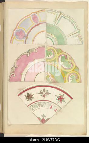 Kunst inspiriert von fünf Designs für verzierte Teller, 1845–55, Stift und Tinte sowie Aquarell, Blatt: 16 3/4 x 11 7/16 Zoll (42,5 x 29 cm), Alfred Henry Forrester Alfred Crowquill (British, London 1804–1872 London, Klassische Werke, die von Artotop mit einem Schuss Moderne modernisiert wurden. Formen, Farbe und Wert, auffällige visuelle Wirkung auf Kunst. Emotionen durch Freiheit von Kunstwerken auf zeitgemäße Weise. Eine zeitlose Botschaft, die eine wild kreative neue Richtung verfolgt. Künstler, die sich dem digitalen Medium zuwenden und die Artotop NFT erschaffen Stockfoto