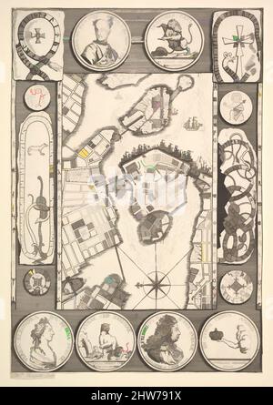 Kunst inspiriert von der Karte von Stockholm (Aubry de La Mottraye's 'Reisen durch Europa, Asien und in einen Teil Afrikas...', London, 1724, Band II, pl. 32), 1723–24, Radierung und Gravur; erster Zustand von zwei, Blatt: 9 15/16 x 6 11/16 Zoll (25,2 x 17 cm), Drucke, William Hogarth (britisch, Klassische Werke, die von Artotop mit einem Schuss Modernität modernisiert wurden. Formen, Farbe und Wert, auffällige visuelle Wirkung auf Kunst. Emotionen durch Freiheit von Kunstwerken auf zeitgemäße Weise. Eine zeitlose Botschaft, die eine wild kreative neue Richtung verfolgt. Künstler, die sich dem digitalen Medium zuwenden und die Artotop NFT erschaffen Stockfoto