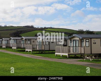 Pentewan Sands Holiday Park, Pentewan, Cornwall, Großbritannien Stockfoto