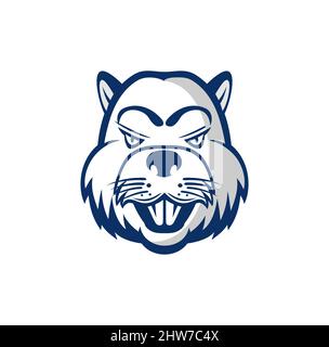 Beaver Kopf Design Illustration Vektor eps Format , geeignet für Ihre Design-Bedürfnisse, Logo, Illustration, Animation, etc. Stock Vektor