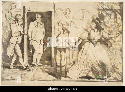 Art inspired by A Peep at St. Peter or the Poet in a Pickle, 23. Juli 1789, Radierung, Blatt: 9 x 12 7/8 Zoll (22,9 x 32,7 cm), Drucke, Anonymous, britisch, 18. Jahrhundert, Klassische Werke, die von Artotop mit einem Hauch von Moderne modernisiert wurden. Formen, Farbe und Wert, auffällige visuelle Wirkung auf Kunst. Emotionen durch Freiheit von Kunstwerken auf zeitgemäße Weise. Eine zeitlose Botschaft, die eine wild kreative neue Richtung verfolgt. Künstler, die sich dem digitalen Medium zuwenden und die Artotop NFT erschaffen Stockfoto