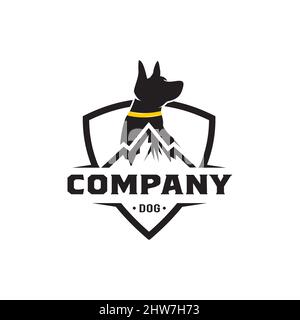 Mountain Dog Logo Schild Symbol Hintergrund, Design-Vorlage, Symbol Stock Vektor