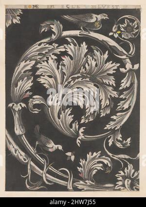 Kunst inspiriert von Speculum Romanae Magnificentiae: Ornamentales Laub aus Kirchen, 16.. Jahrhundert, Radierung und Gravur; zweiter Zustand von zwei (Hind), Montierung: 10 9/16 x 16 3/4 Zoll (26,8 x 42,5 cm), Drucke, zugeschrieben Jacopo Francia (italienisch, vor 1486–1557), zugeschrieben Agostino, Klassische Werke, die von Artotop mit einem Schuss Moderne modernisiert wurden. Formen, Farbe und Wert, auffällige visuelle Wirkung auf Kunst. Emotionen durch Freiheit von Kunstwerken auf zeitgemäße Weise. Eine zeitlose Botschaft, die eine wild kreative neue Richtung verfolgt. Künstler, die sich dem digitalen Medium zuwenden und die Artotop NFT erschaffen Stockfoto