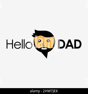 Hallo Papa Icon Vector. Flaches Design. Vektorgrafik auf weißem Hintergrund. Stock Vektor