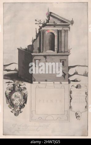 Kunst inspiriert von Speculum Romanae Magnificentiae: Grabstätte des Verannius, 16.. Jahrhundert, Gravur, Blatt: 19 x 13 1/8 Zoll (48,2 x 33,4 cm), Drucke, Anonym, Klassisches Werk, das von Artotop mit einem Schuss Moderne modernisiert wurde. Formen, Farbe und Wert, auffällige visuelle Wirkung auf Kunst. Emotionen durch Freiheit von Kunstwerken auf zeitgemäße Weise. Eine zeitlose Botschaft, die eine wild kreative neue Richtung verfolgt. Künstler, die sich dem digitalen Medium zuwenden und die Artotop NFT erschaffen Stockfoto