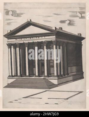 Kunst inspiriert von Speculum Romanae Magnificentiae: Tempel des Antoninus und Faustina, 1565, Gravur, Blatt: 16 1/8 x 12 5/8 Zoll (41 x 32 cm), Drucke, Anonym, Klassisches Werk, das von Artotop mit einem Schuss Moderne modernisiert wurde. Formen, Farbe und Wert, auffällige visuelle Wirkung auf Kunst. Emotionen durch Freiheit von Kunstwerken auf zeitgemäße Weise. Eine zeitlose Botschaft, die eine wild kreative neue Richtung verfolgt. Künstler, die sich dem digitalen Medium zuwenden und die Artotop NFT erschaffen Stockfoto