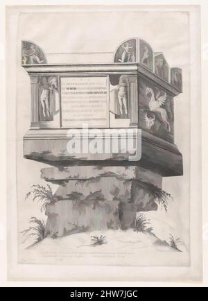 Kunst inspiriert von Speculum Romanae Magnificentiae: Grabstätte des Vibius, 1551, Gravur, Blatt: 19 5/16 x 13 9/16 Zoll (49 x 34,5 cm), Drucke, Anonym, Klassisches Werk, das von Artotop mit einem Schuss Moderne modernisiert wurde. Formen, Farbe und Wert, auffällige visuelle Wirkung auf Kunst. Emotionen durch Freiheit von Kunstwerken auf zeitgemäße Weise. Eine zeitlose Botschaft, die eine wild kreative neue Richtung verfolgt. Künstler, die sich dem digitalen Medium zuwenden und die Artotop NFT erschaffen Stockfoto