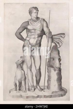 Kunst inspiriert von Speculum Romanae Magnificentiae: Statue des Meleager, 1555, Gravur, Blatt: 17 11/16 x 12 1/16 Zoll (45 x 30,6 cm), Drucke, Anonym, Klassisches Werk, das von Artotop mit einem Schuss Moderne modernisiert wurde. Formen, Farbe und Wert, auffällige visuelle Wirkung auf Kunst. Emotionen durch Freiheit von Kunstwerken auf zeitgemäße Weise. Eine zeitlose Botschaft, die eine wild kreative neue Richtung verfolgt. Künstler, die sich dem digitalen Medium zuwenden und die Artotop NFT erschaffen Stockfoto