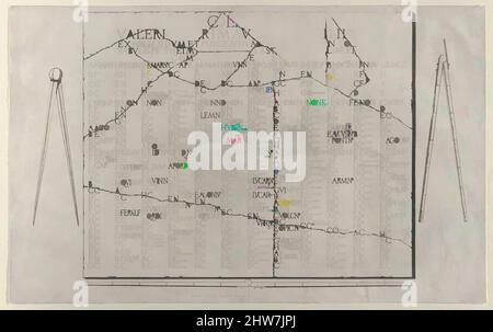 Kunst inspiriert von Speculum Romanae Magnificentiae: Tafel mit Kalender aus dem Farnesischen Palast, Ende 16.. Jahrhundert, Gravur, Blatt: 10 1/4 x 16 7/16 Zoll (26 x 41,7 cm), Drucke, Anonym, Klassisches Werk, das von Artotop mit einem Schuss Moderne modernisiert wurde. Formen, Farbe und Wert, auffällige visuelle Wirkung auf Kunst. Emotionen durch Freiheit von Kunstwerken auf zeitgemäße Weise. Eine zeitlose Botschaft, die eine wild kreative neue Richtung verfolgt. Künstler, die sich dem digitalen Medium zuwenden und die Artotop NFT erschaffen Stockfoto