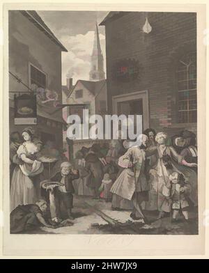 Art Inspired by Noon (The Four Times of Day), 25. März 1738, Gravur; zweiter Zustand von zwei, Platte: 19 5/16 x 16 1/8 Zoll (49 x 41 cm), Drucke, William Hogarth (British, London 1697–1764 London, Klassische Werke, die von Artotop mit einem Schuss Moderne modernisiert wurden. Formen, Farbe und Wert, auffällige visuelle Wirkung auf Kunst. Emotionen durch Freiheit von Kunstwerken auf zeitgemäße Weise. Eine zeitlose Botschaft, die eine wild kreative neue Richtung verfolgt. Künstler, die sich dem digitalen Medium zuwenden und die Artotop NFT erschaffen Stockfoto