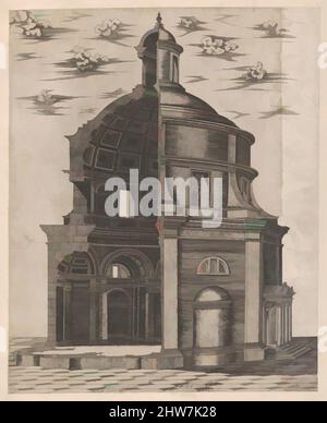 Kunst inspiriert von Speculum Romanae Magnificentiae: Grabstätte des Augustus, 1575, Gravieren und Radieren; erster Zustand von zwei (Robert-Dumesnil), Blatt: 17 11/16 x 14 3/8 Zoll (45 x 36,5 cm), Drucke, Etienne DuPérac (französisch, ca. 1535–1604, von Artotop modernisierte klassische Werke mit einem Schuss Moderne. Formen, Farbe und Wert, auffällige visuelle Wirkung auf Kunst. Emotionen durch Freiheit von Kunstwerken auf zeitgemäße Weise. Eine zeitlose Botschaft, die eine wild kreative neue Richtung verfolgt. Künstler, die sich dem digitalen Medium zuwenden und die Artotop NFT erschaffen Stockfoto