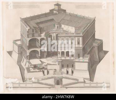 Kunst inspiriert von Speculum Romanae Magnificentiae: Farnese-Palast, 16.. Jahrhundert, Gravur, Blatt: 15 1/16 x 18 11/16 Zoll (38,2 x 47,4 cm), Drucke, Francesco Villamena (italienisch, Assisi ca. 1565–1624 Rom, Klassisches Werk, modernisiert von Artotop mit einem Schuss Moderne. Formen, Farbe und Wert, auffällige visuelle Wirkung auf Kunst. Emotionen durch Freiheit von Kunstwerken auf zeitgemäße Weise. Eine zeitlose Botschaft, die eine wild kreative neue Richtung verfolgt. Künstler, die sich dem digitalen Medium zuwenden und die Artotop NFT erschaffen Stockfoto