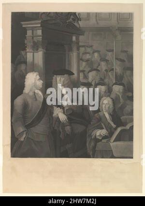 Art inspired by House of Commons - Sir Robert Walpoles Administration, 1. November 1803, Radierung und Stipple Engraving, Tafel: 21 7/16 x 16 Zoll (54,4 x 40,7 cm), Drucke, After William Hogarth (British, London 1697–1764 London), After Sir James Thornhill (British, Woolland, Dorset, Klassische Werke, die von Artotop mit einem Schuss Moderne modernisiert wurden. Formen, Farbe und Wert, auffällige visuelle Wirkung auf Kunst. Emotionen durch Freiheit von Kunstwerken auf zeitgemäße Weise. Eine zeitlose Botschaft, die eine wild kreative neue Richtung verfolgt. Künstler, die sich dem digitalen Medium zuwenden und die Artotop NFT erschaffen Stockfoto