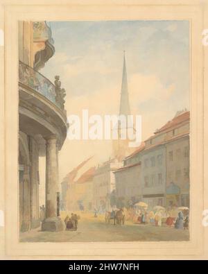 Kunst inspiriert von Blick auf Berlin mit dem Ephraim Palais auf der linken Seite, 1847, Aquarell, Blatt: 7 7/8 x 5 7/8 Zoll (20 x 15 cm), Zeichnungen, Eduard Gaertner (deutsch, Berlin 1801–1877 Zechlin, Klassische Werke, die von Artotop mit einem Schuss Moderne modernisiert wurden. Formen, Farbe und Wert, auffällige visuelle Wirkung auf Kunst. Emotionen durch Freiheit von Kunstwerken auf zeitgemäße Weise. Eine zeitlose Botschaft, die eine wild kreative neue Richtung verfolgt. Künstler, die sich dem digitalen Medium zuwenden und die Artotop NFT erschaffen Stockfoto