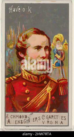 Von Henry Havelock inspirierte Kunst, aus der Serie Great Generals (N15) für Allen & Ginter Cigarettes Brands, 1888, kommerzielle Farblithographie, Blatt: 2 3/4 x 1 1/2 Zoll (7 x 3,8 cm), Trade Cards aus der Serie 'Great Generals' (N15), die 1888 in einem Satz von 50 Karten zur Förderung von Allen herausgegeben wurde, Classic Works, modernisiert von Artotop mit einem Schuss Modernität. Formen, Farbe und Wert, auffällige visuelle Wirkung auf Kunst. Emotionen durch Freiheit von Kunstwerken auf zeitgemäße Weise. Eine zeitlose Botschaft, die eine wild kreative neue Richtung verfolgt. Künstler, die sich dem digitalen Medium zuwenden und die Artotop NFT erschaffen Stockfoto