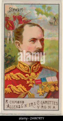 Art Inspired by Stewart, from the Great Generals Series (N15) for Allen & Ginter Cigarettes Brands, 1888, kommerzielle Farblithographie, Blatt: 2 3/4 x 1 1/2 Zoll (7 x 3,8 cm), Trade Cards aus der Serie 'Great Generals' (N15), die 1888 in einem Satz von 50 Karten zur Förderung von Allen herausgegeben wurde, Classic Works, modernisiert von Artotop mit einem Schuss Modernität. Formen, Farbe und Wert, auffällige visuelle Wirkung auf Kunst. Emotionen durch Freiheit von Kunstwerken auf zeitgemäße Weise. Eine zeitlose Botschaft, die eine wild kreative neue Richtung verfolgt. Künstler, die sich dem digitalen Medium zuwenden und die Artotop NFT erschaffen Stockfoto