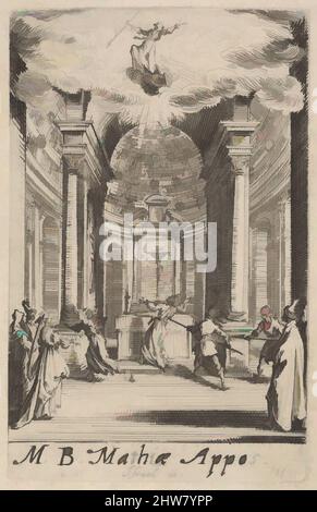 Kunst inspiriert vom Martyrium des heiligen Matthias, aus der Serie 'die kleinen Apostel' (Les Petit Apôtres), ca. 1632, Ätzen, Blatt: 4 1/4 x 3 1/4 Zoll (10,8 x 8,2 cm), Drucke, Jacques Callot (französisch, Nancy 1592–1635 Nancy, Klassische Werke, die von Artotop mit einem Schuss Moderne modernisiert wurden. Formen, Farbe und Wert, auffällige visuelle Wirkung auf Kunst. Emotionen durch Freiheit von Kunstwerken auf zeitgemäße Weise. Eine zeitlose Botschaft, die eine wild kreative neue Richtung verfolgt. Künstler, die sich dem digitalen Medium zuwenden und die Artotop NFT erschaffen Stockfoto