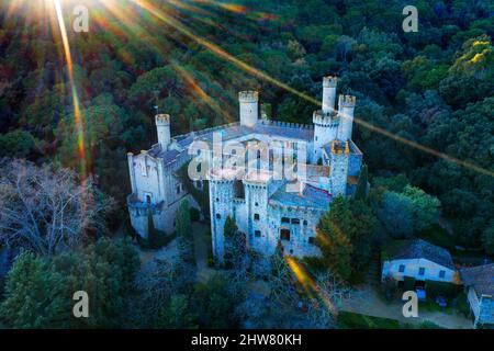 Santa florentina Schloss in Canet de Mar Maresme Costa Brava Provinz Barcelona Katalonien Spanien Set der TV-Serie Spiel der Throne Stockfoto