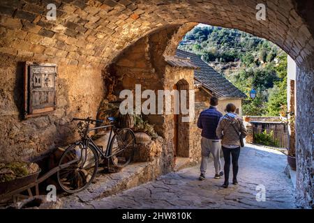 Historisches Zentrum von Mura in der Region Bages, Provinz Barcelona, Katalonien, Spanien. Sant Llorenç del Munt i l'Obac Naturpark Bages Barcelona provinc Stockfoto