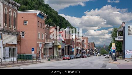 McGregor, Iowa. Gebäude an der Hauptstraße. Stockfoto