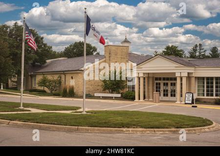 West Branch, Iowa. Herbert Hoover Präsidentenbibliothek und Museum. Stockfoto